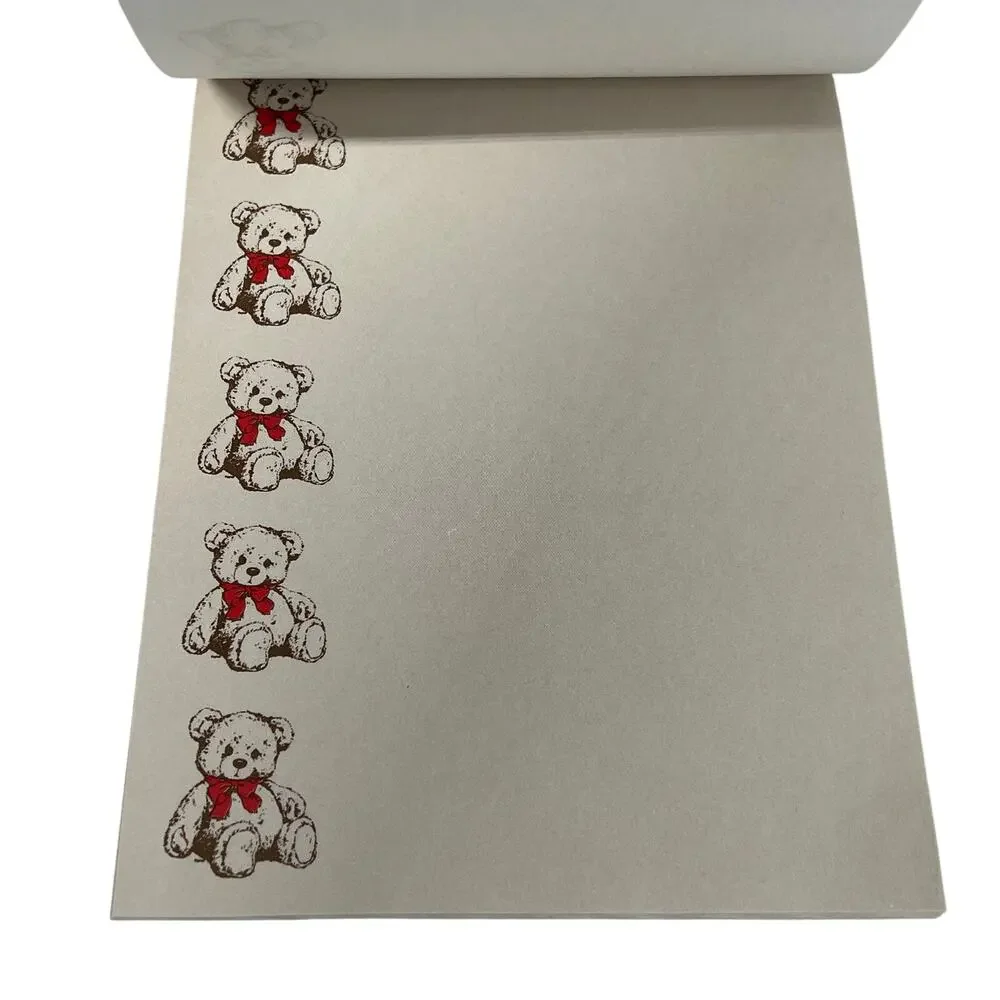 RENITA Bear Notes Teddy Bear Note Pad 30 Sheets Vintage Stationery 5.75x7.75